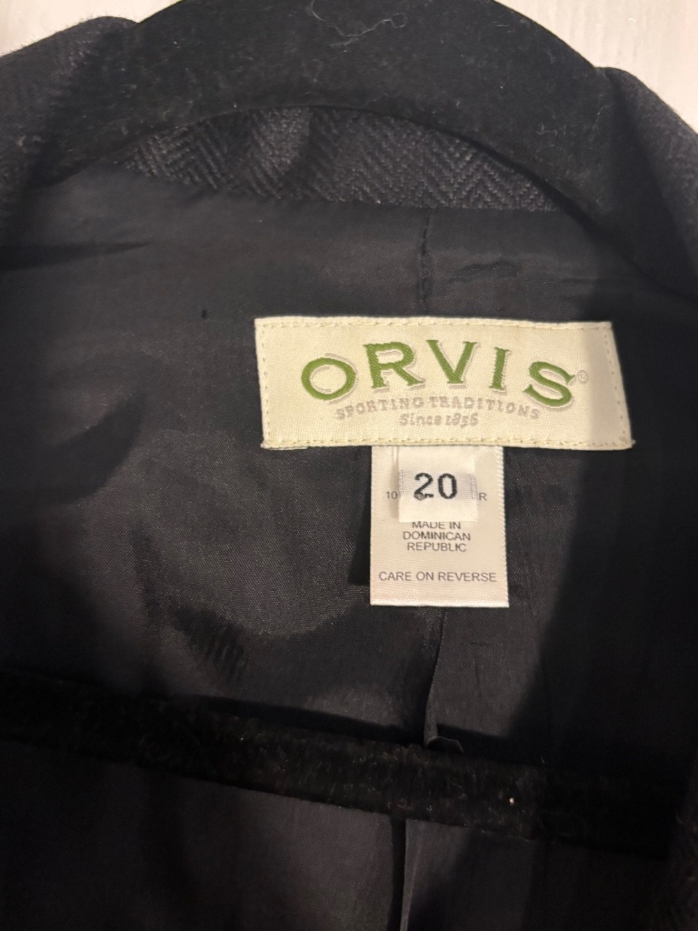 Orvis 100% Silk Black Herringbone Blazer Jacket Size 20 - Picture 4 of 6